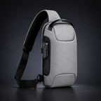 Grey anti-theft crossbody sling bag